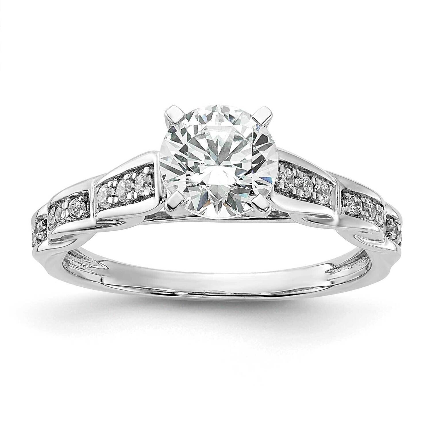 Twist Holds 1 Carat 6.5mm Round Center 1/8 Carat Diamond Semi-Mount Engagement Ring 14k White Gold …