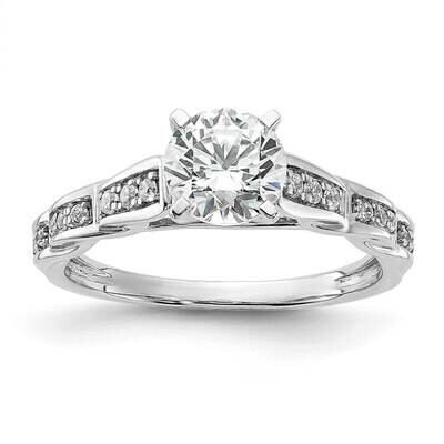 Twist Holds 1 Carat 6.5mm Round Center 1/8 Carat Diamond Semi-Mount Engagement Ring 14k White Gold …