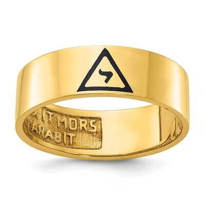 Ibgoodman Men&#39;s Polished Black Enamel 14Th Degree GrElect Masonic Ring 10k Gold B02500-0Y by Masoni…