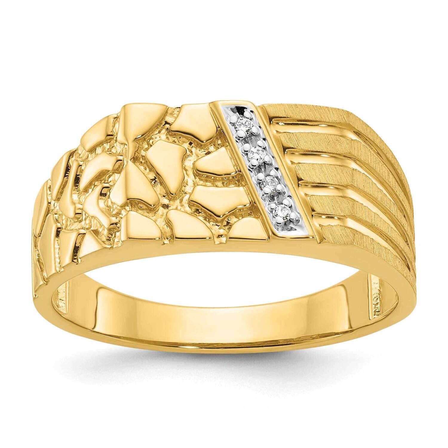 Ibgoodman Men's Diamond Nugget Complete Ring 10k Gold B56605-0YA