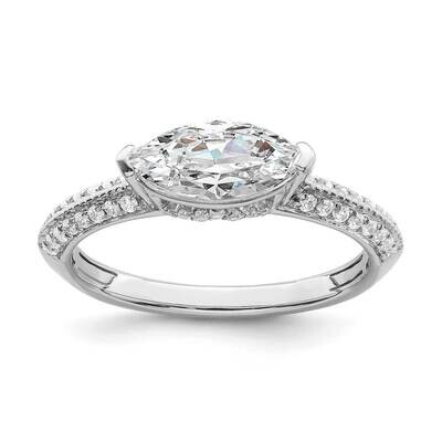 East West Holds 1 Carat 10.5X5.6mm Marquise Center 1/4 Carat Diamond Semi-Mount Engagement Ring 14k…