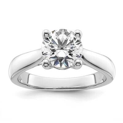Holds 2 Carat 8.20 mm Round 4-Prong 1/20 Carat Diamond Semi-Mount Engagement Ring 14k White Gold RM…