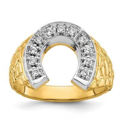 Ibgoodman Men&#39;s Horseshoe Diamond Complete Ring 10k Two-Tone Gold B04976-0YWA by IBGoodman, MPN: B0…