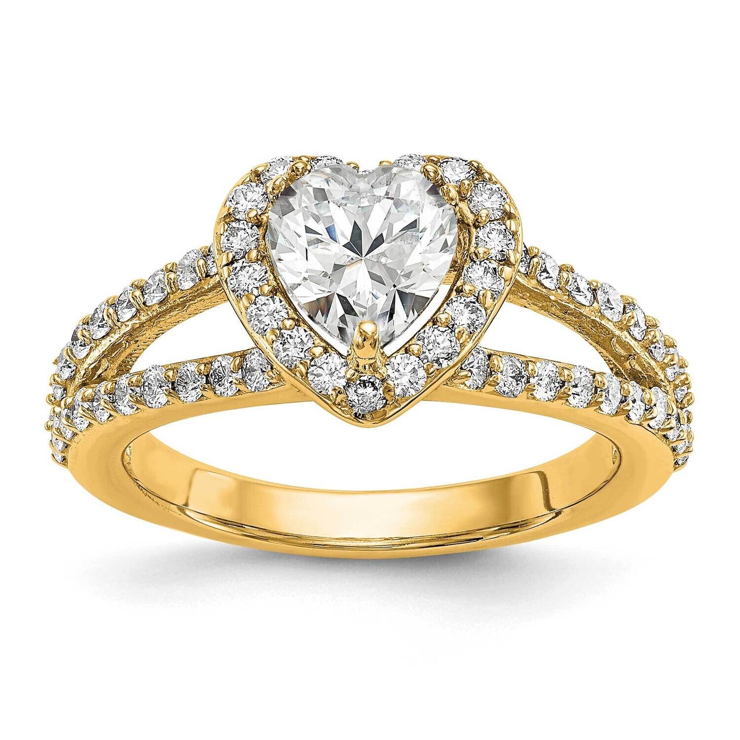 Diamond Heart Semi-Mount Halo Engagement Ring 14k Gold RM2346E-100-YAA, MPN: RM2346E-100-YAA,