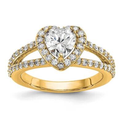 Diamond Heart Semi-Mount Halo Engagement Ring 14k Gold RM2346E-100-YAA, MPN: RM2346E-100-YAA,