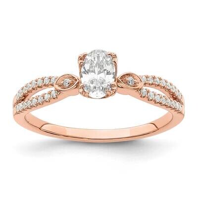 Split Shank Holds 1/2 Carat 6.4X4.9mm Oval Center 1/8 Carat Diamond Semi-Mount Engagement Ring 14k …