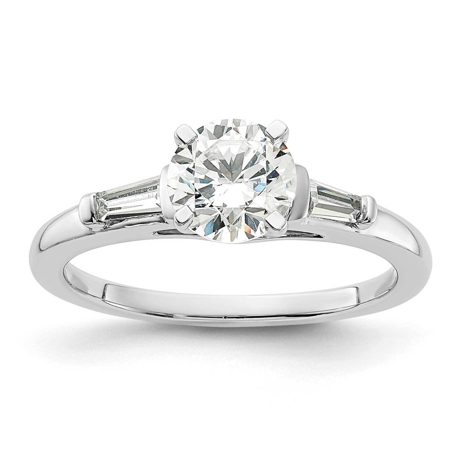 Semi-Mount Including 2-Baquette Side Stones Diamond Engagement Ring 14k White Gold RM8749E-100-WAA,…