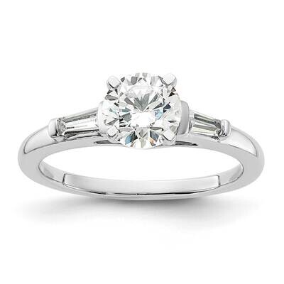 Semi-Mount Including 2-Baquette Side Stones Diamond Engagement Ring 14k White Gold RM8749E-100-WAA,…