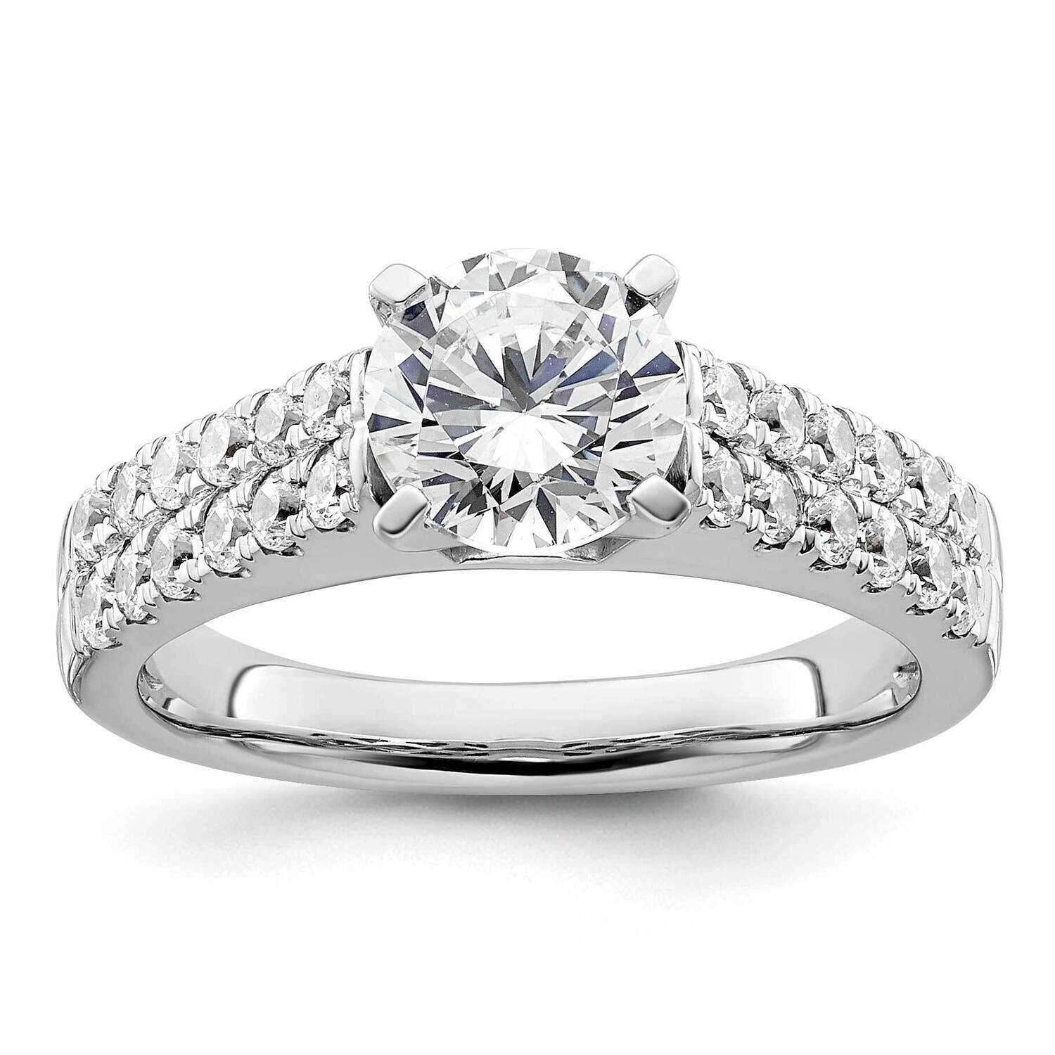 2-Row Peg Set 5/8 Carat Diamond Semi-Mount Engagement Ring 14k White Gold RM2932E-067-WAA, MPN: RM2…