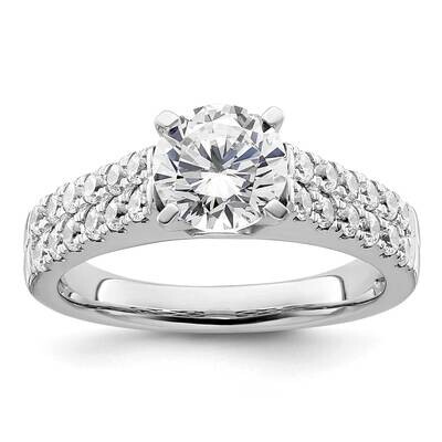 2-Row Peg Set 5/8 Carat Diamond Semi-Mount Engagement Ring 14k White Gold RM2932E-067-WAA, MPN: RM2…