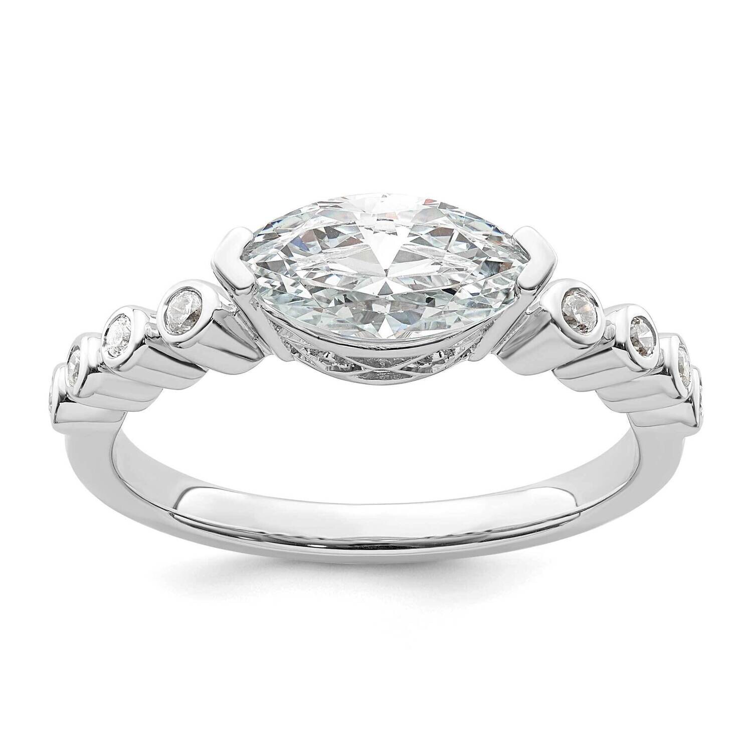 East West Holds 3/4 Carat 9.2X5.00mm Marquise Center 1/15 Carat Diamond Semi-Mount Engagement Ring …