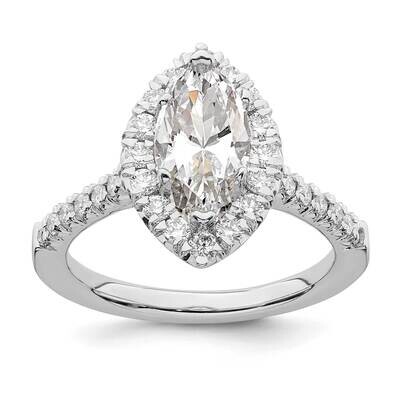 Halo Holds 1.5 Carat 11.1X6.00mm Marquise Center 5/8 Carat Diamond Semi-Mount Engagement Ring 14k W…