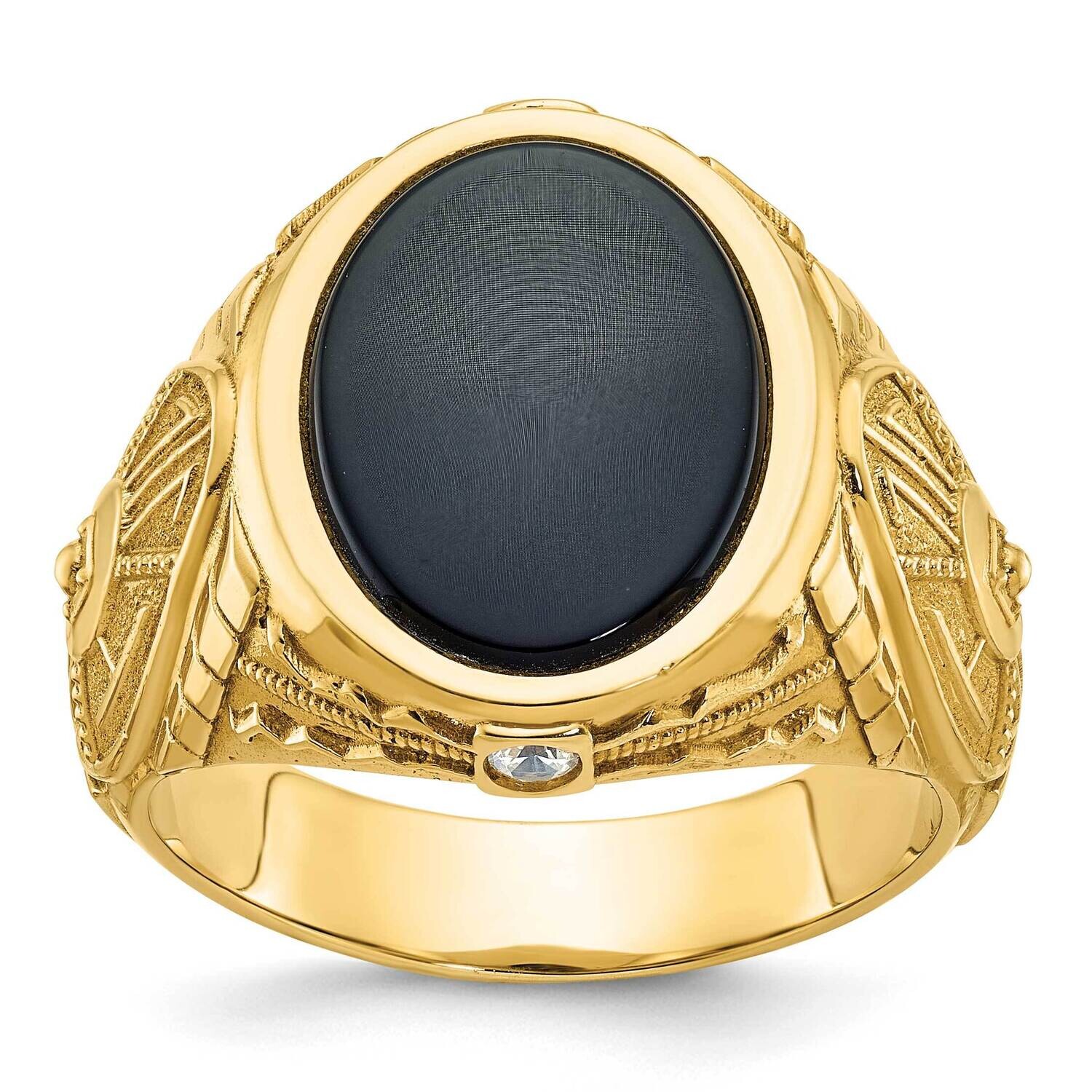 Ibgoodman Men's Onyx Diamond Complete Ring 10k Gold B52103-0YOX/A