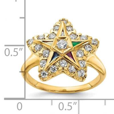 Ibgoodman Women's Polished Eastern Star Masonic Ring Mounting 14k Gold B02564-4Y