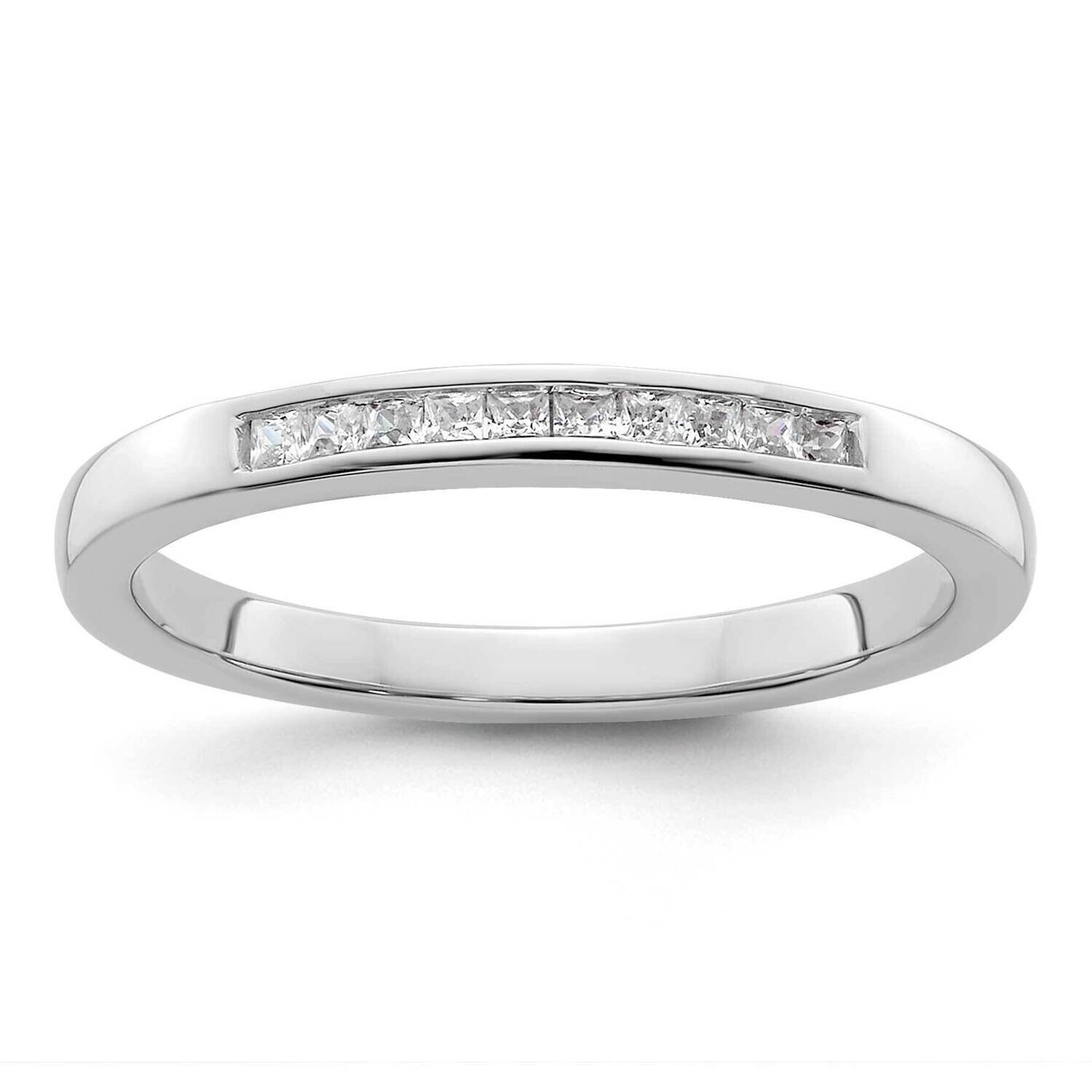 1/6 Carat Princess Diamond Channel-Set Complete Wedding Band 14k White Gold RM3007B-020-WAA, MPN: R…