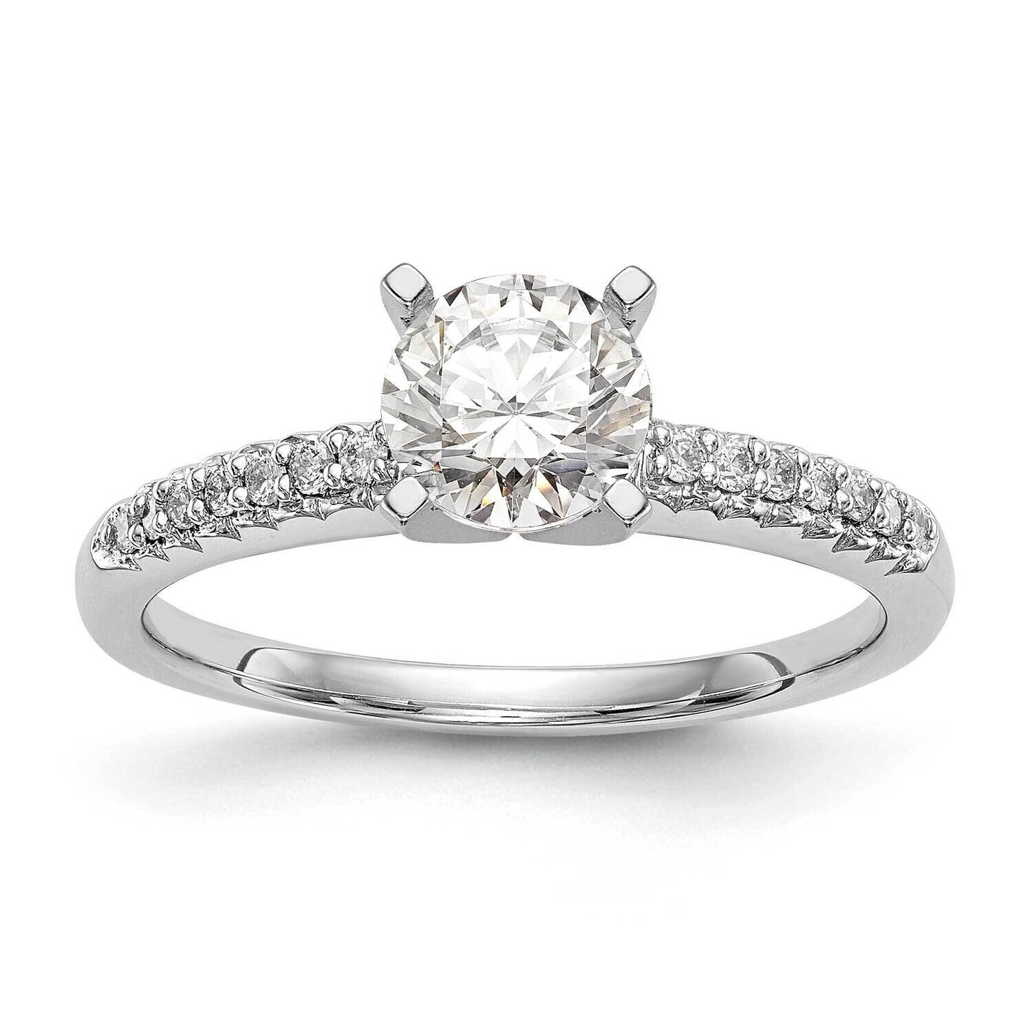 Diamond Peg Set Semi-Mount Engagement Ring 10k White Gold RM2786E-010-0WAA, MPN: RM2786E-010-0WAA,