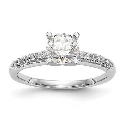 Diamond Peg Set Semi-Mount Engagement Ring 10k White Gold RM2786E-010-0WAA, MPN: RM2786E-010-0WAA,
