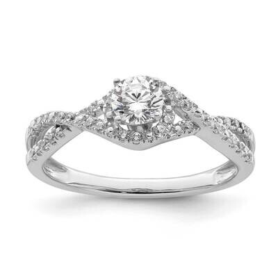 Criss-Cross 1/2 Carat Tw. Diamond Complete Engagement Ring 14k White Gold RM8867E-033-CWAA, MPN: RM…