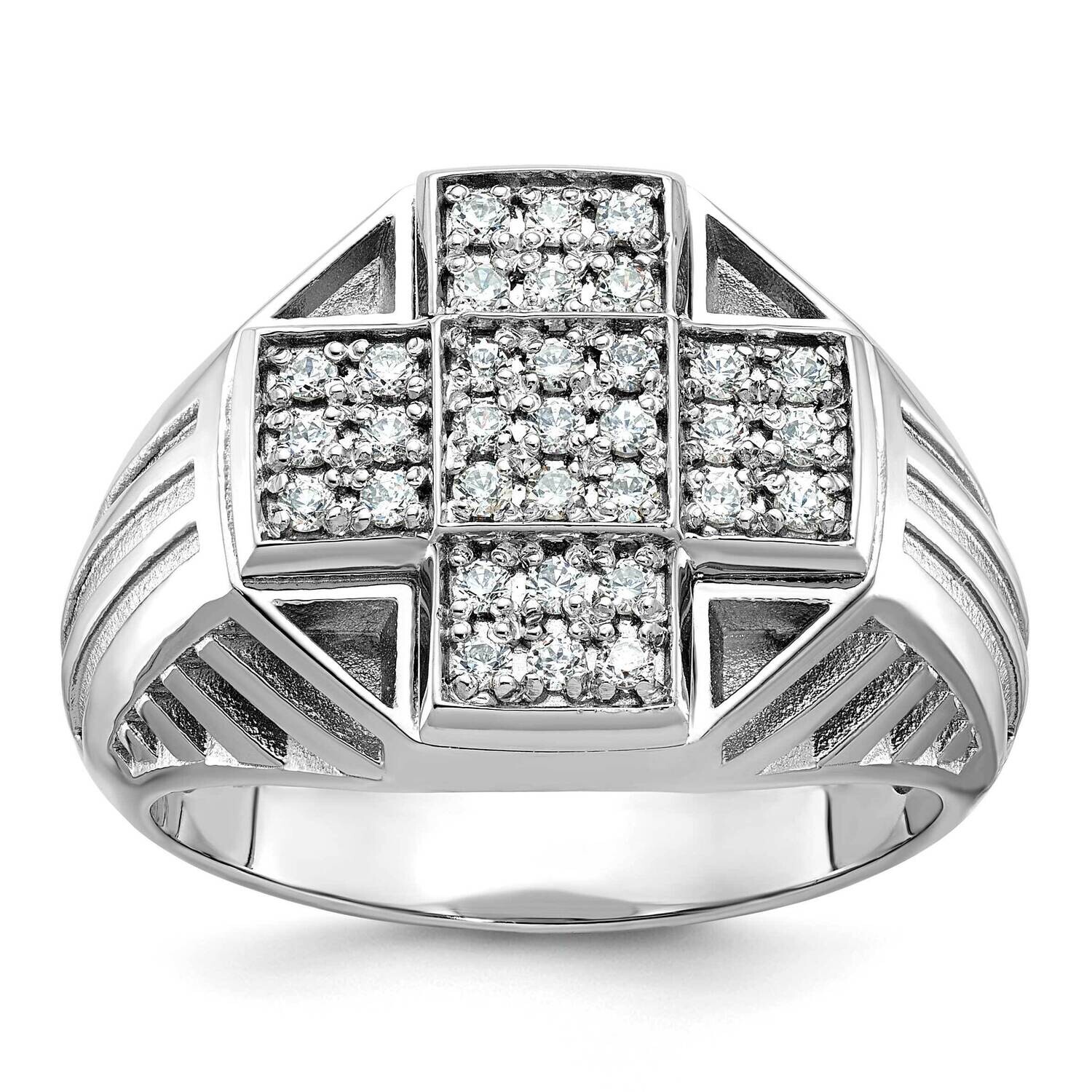 Ibgoodman Men&#39;s Polished Satin Diamond Ring Mounting 14k White Gold B59260-4W by IBGoodman, MPN: B5…