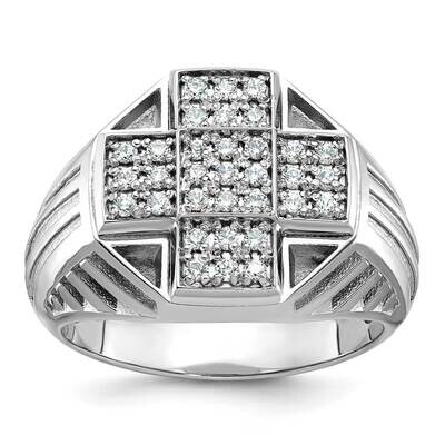 Ibgoodman Men&#39;s Polished Satin Diamond Ring Mounting 14k White Gold B59260-4W by IBGoodman, MPN: B5…