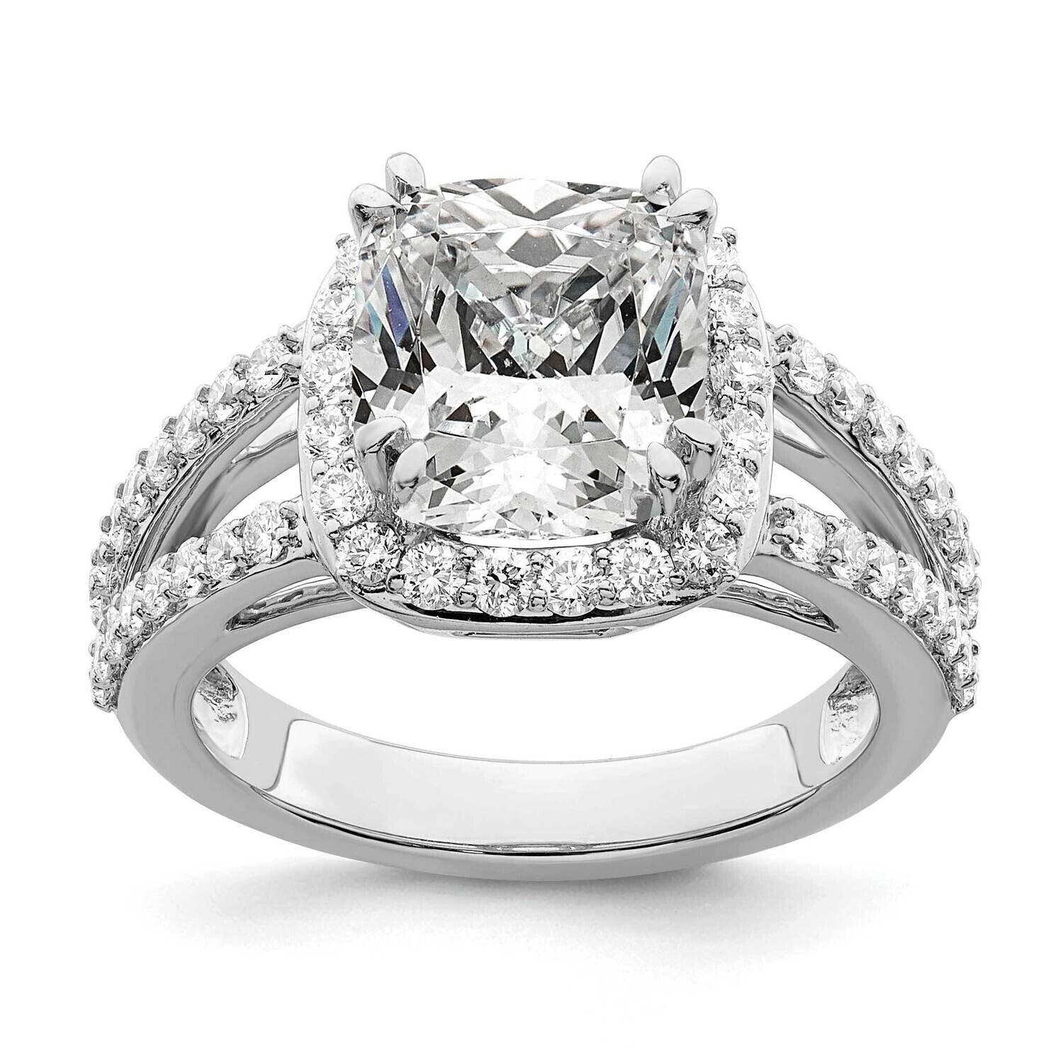 Halo Plus Holds 2 Carat 7.5mm Cushion Center 7/8 Carat Diamond Semi-Mount Engagement Ring 14k White…