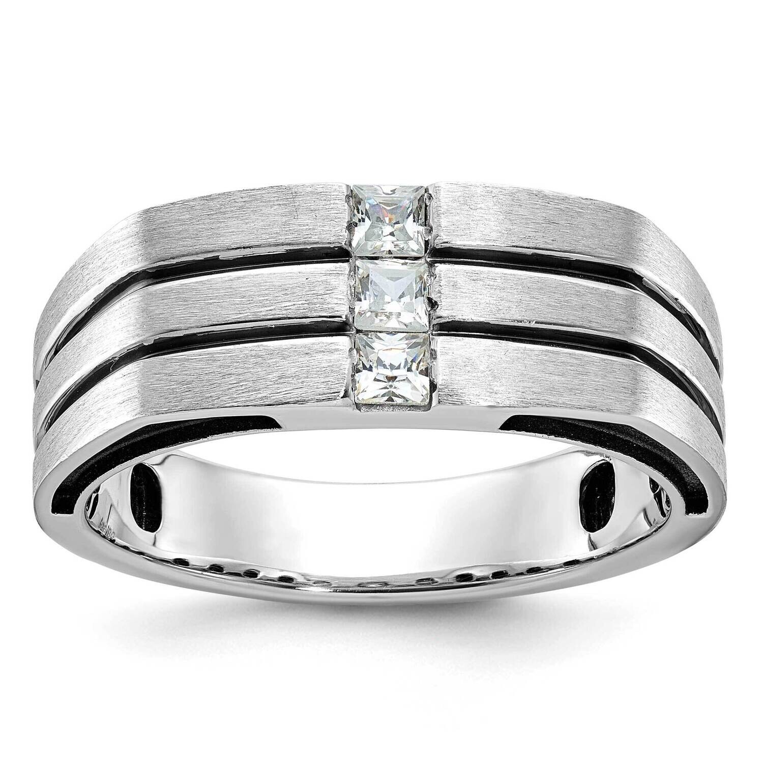 Ibgoodman Men&#39;s Polished Satin Diamond Ring Mounting 14k White Gold B63803-4W by IBGoodman, MPN: B6…