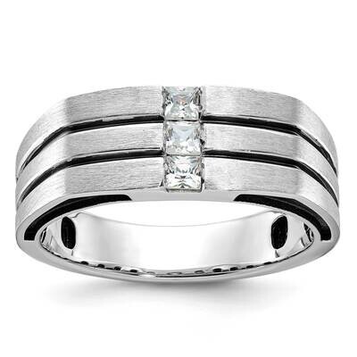 Ibgoodman Men&#39;s Polished Satin Diamond Ring Mounting 14k White Gold B63803-4W by IBGoodman, MPN: B6…