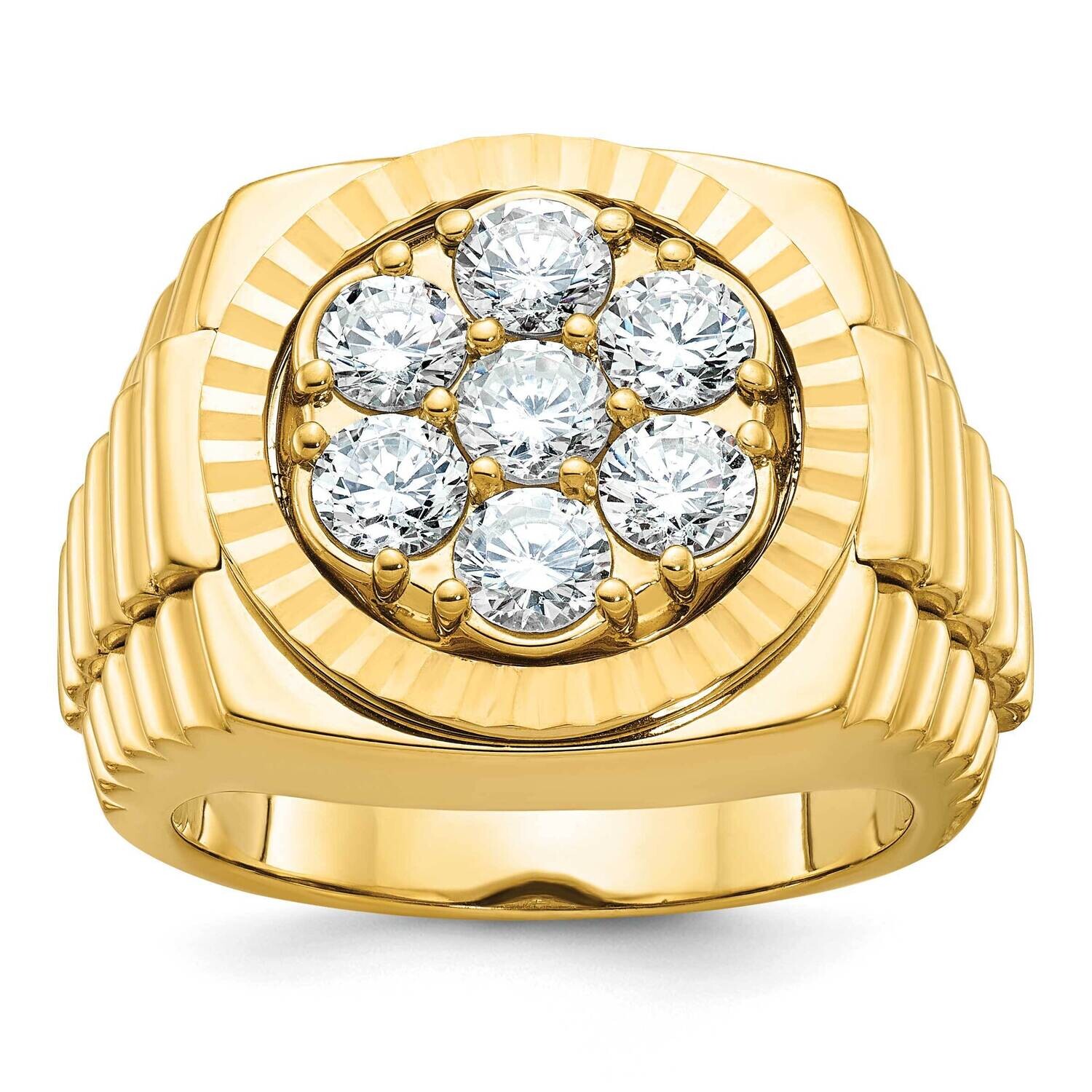 Ibgoodman Men&#39;s Polished Satin Diamond Ring Mounting 14k Gold B58290-4Y