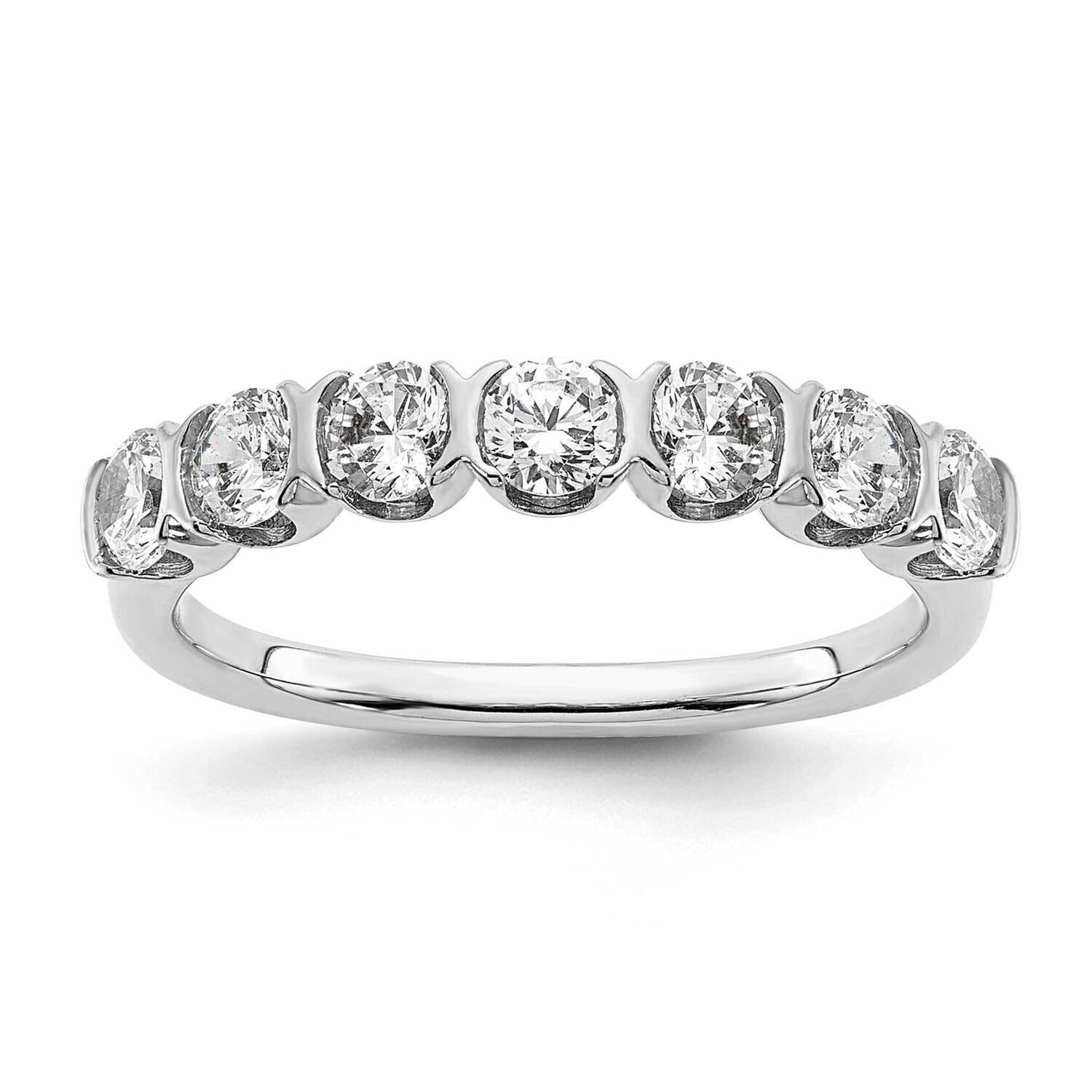 7-Stone 1 Carat Diamond Complete Wedding Band 14k White Gold RM6098B-101-WAA, MPN: RM6098B-101-WAA,