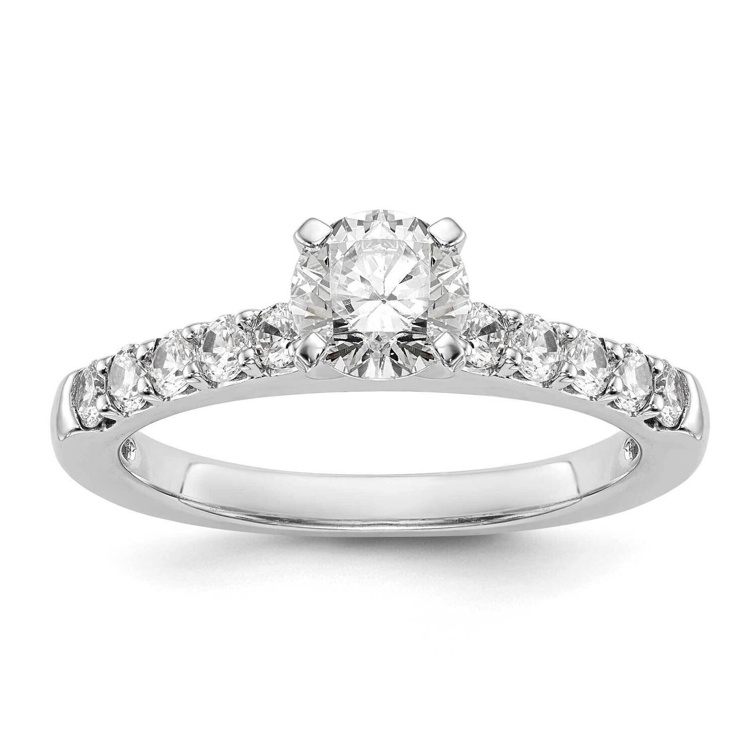 Peg Set 1/2 Carat Diamond Semi-Mount Engagement Ring 14k White Gold RM2928E-045-WAA