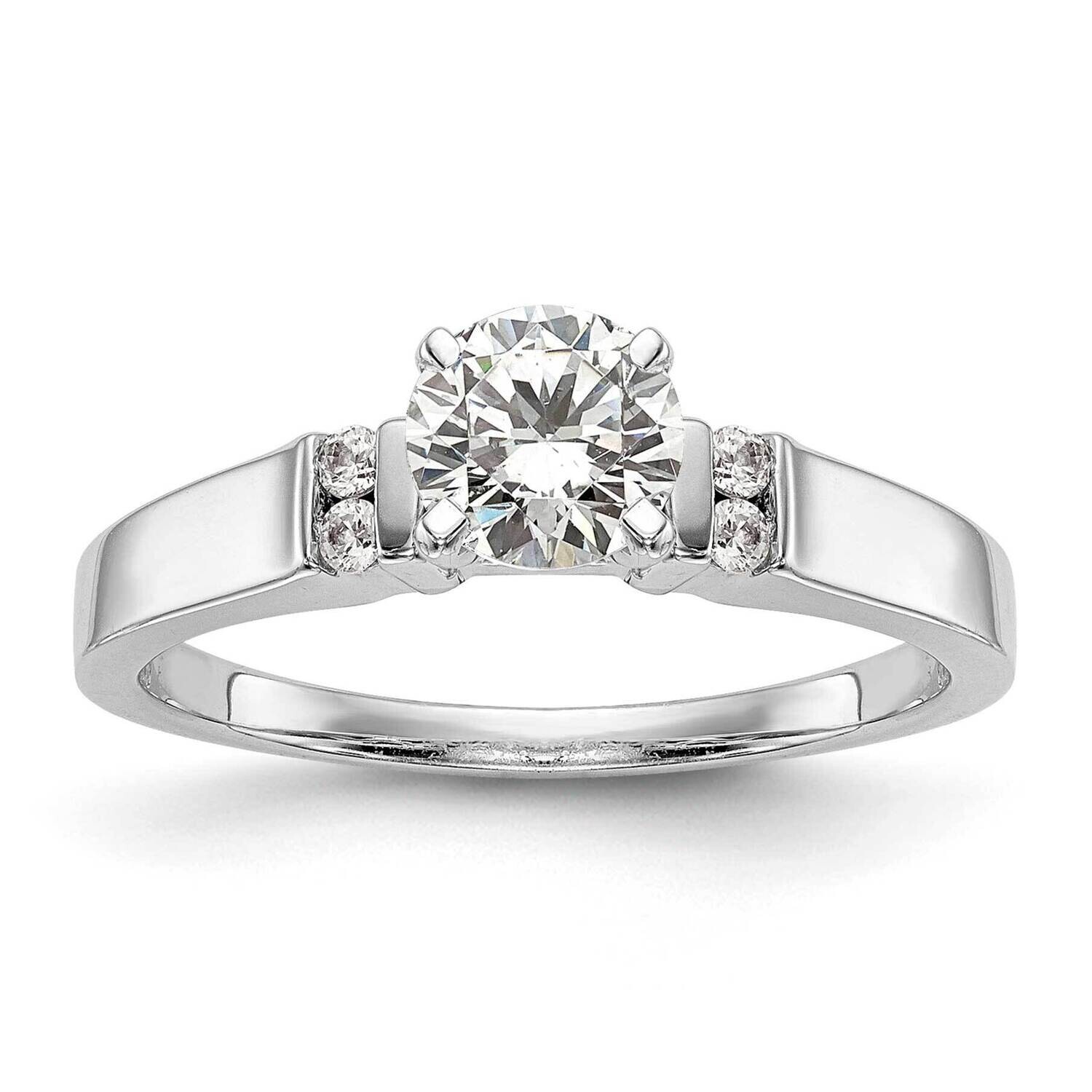 Peg Set 1/15 Carat Channel-Set Diamond Semi-Mount Engagement Ring 14k White Gold RM2866E-008-WAA
