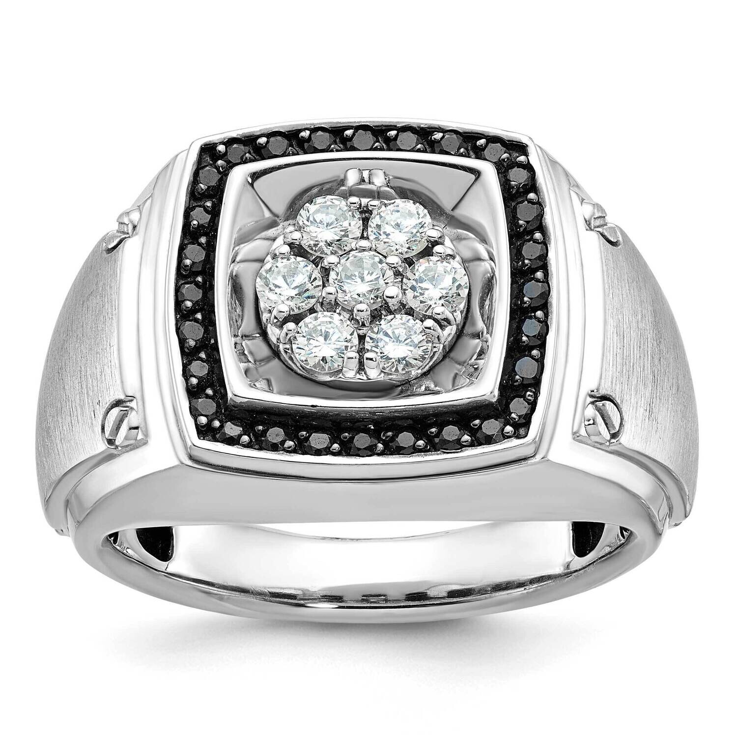 Ibgoodman Men&#39;s Polished Satin Diamond Ring Mounting 14k White Gold B59156-4W by IBGoodman, MPN: B5…