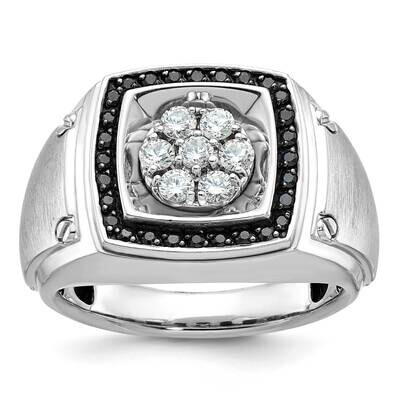 Ibgoodman Men&#39;s Polished Satin Diamond Ring Mounting 14k White Gold B59156-4W by IBGoodman, MPN: B5…
