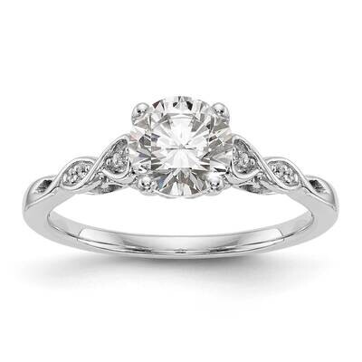 Peg Set .03 Carat Diamond Semi-Mount Engagement Ring 14k White Gold RM2890E-003-WAA, MPN: RM2890E-0…
