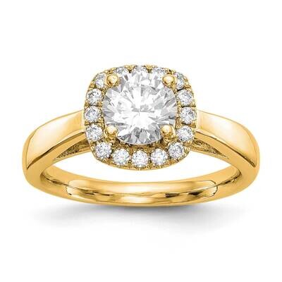 Yellow Round Halo Diamond Semi-Mount Engagement Ring 14k Gold RM2039E-025-YAA, MPN: RM2039E-025-YAA,