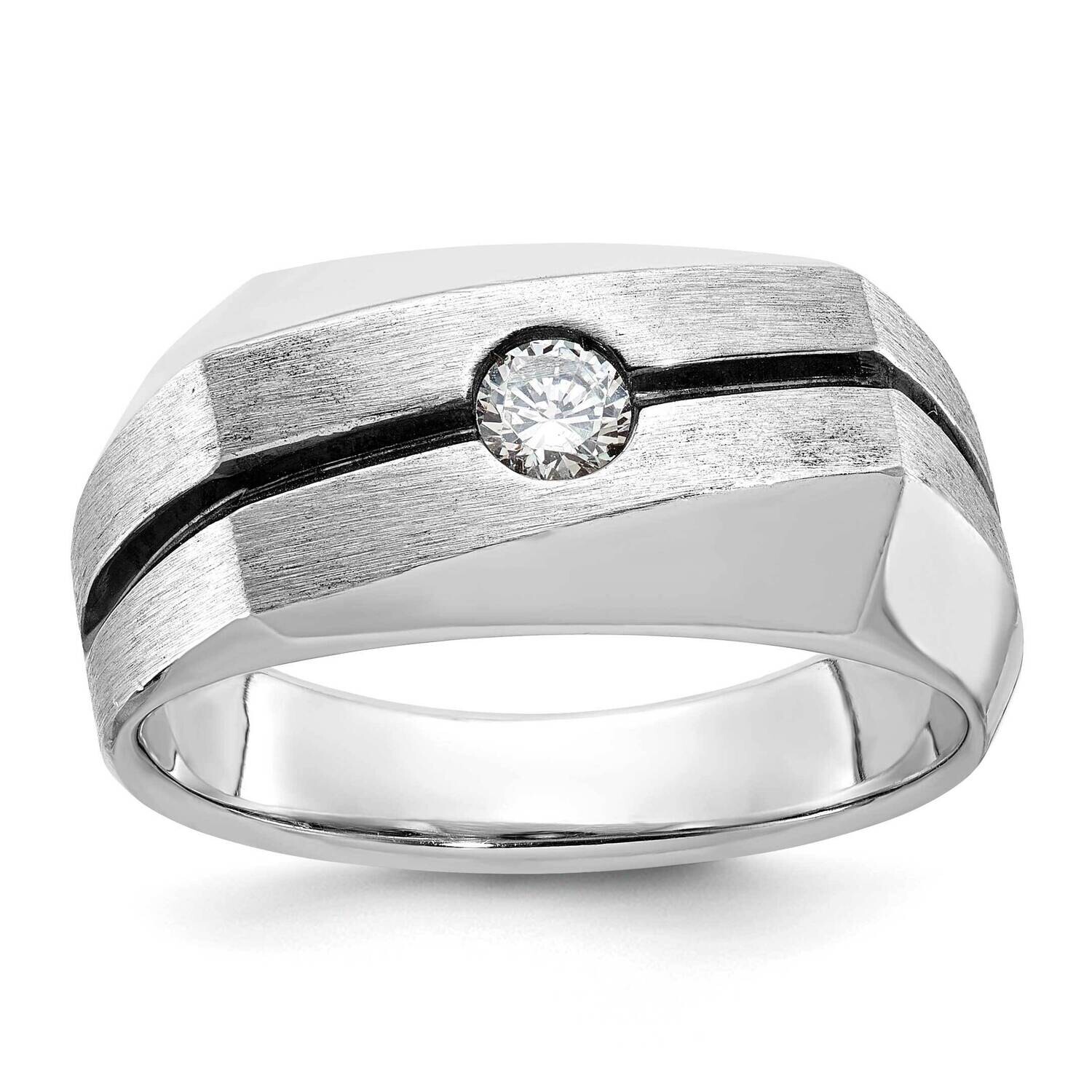 Ibgoodman Men&#39;s Polished Satin Diamond Ring Mounting 14k White Gold B59094-4W by IBGoodman, MPN: B5…