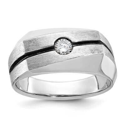 Ibgoodman Men&#39;s Polished Satin Diamond Ring Mounting 14k White Gold B59094-4W by IBGoodman, MPN: B5…