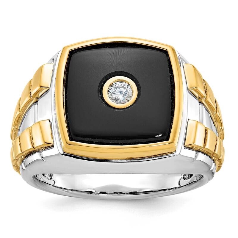 Ibgoodman Men&#39;s Onyx Diamond Complete Ring 10k Two-Tone Gold B52075-0WYOX/A by IBGoodman, MPN: B520…