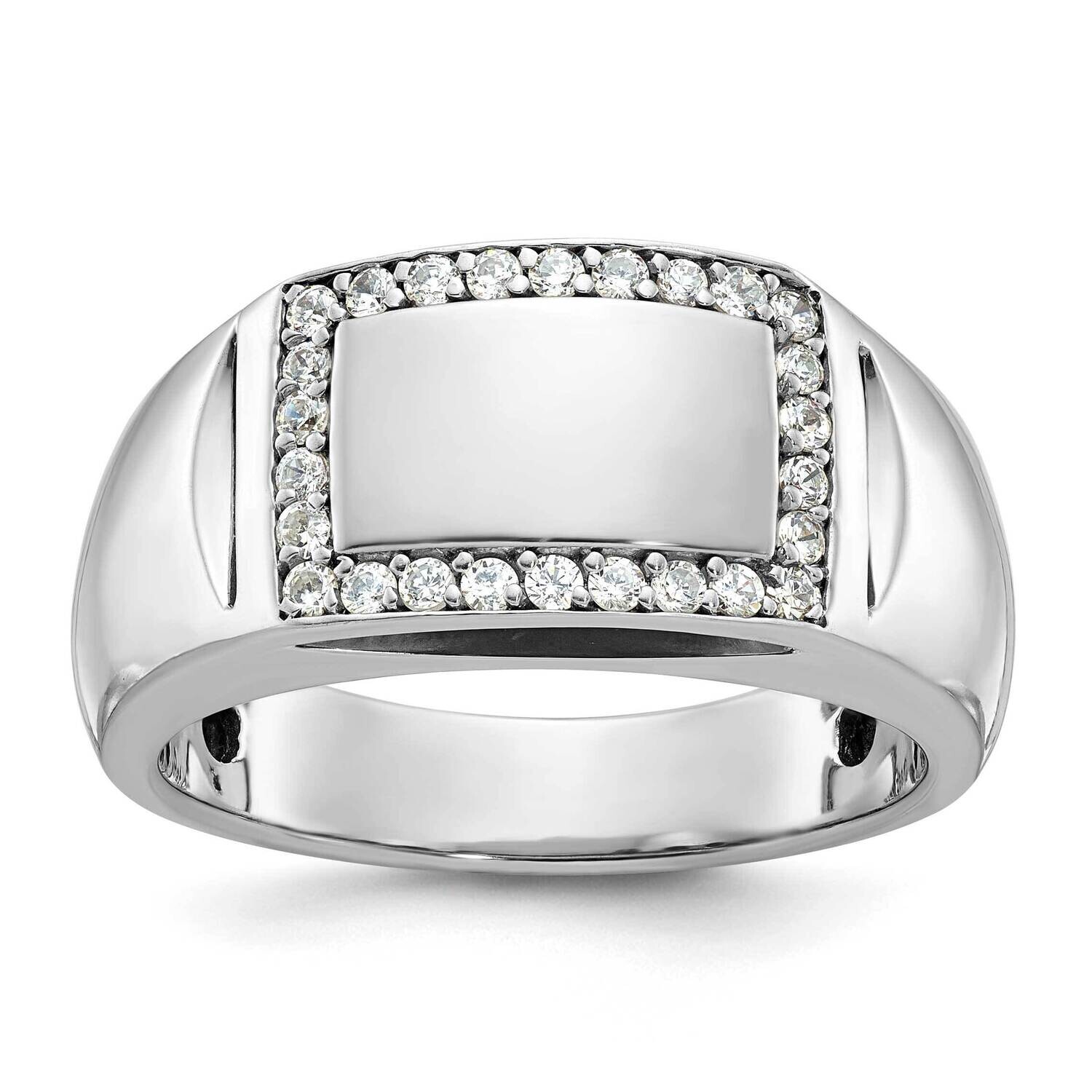 Ibgoodman Men&#39;s Polished Rectangle Ring Mounting 14k White Gold B59047-4W by IBGoodman, MPN: B59047…