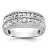 Ibgoodman Men&#39;s Polished Satin Grooved 2-Row Ring Mounting 14k White Gold B63863-4W by IBGoodman, M…