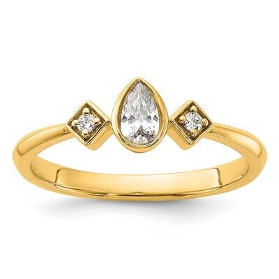 Petite 3-Stone 1/4 Carat Pear Diamond Complete Promise/Engagement Ring 14k Gold RM7234E-024-YAA, MP…