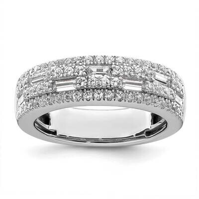 1 Carat Round/Baguette Diamond Complete Wedding Band 14k White Gold RM8645B-100-WAA, MPN: RM8645B-1…