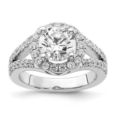 Round Diamond Semi-Mount Halo Engagement Ring 14k White Gold RM2125E-200-WAA, MPN: RM2125E-200-WAA,