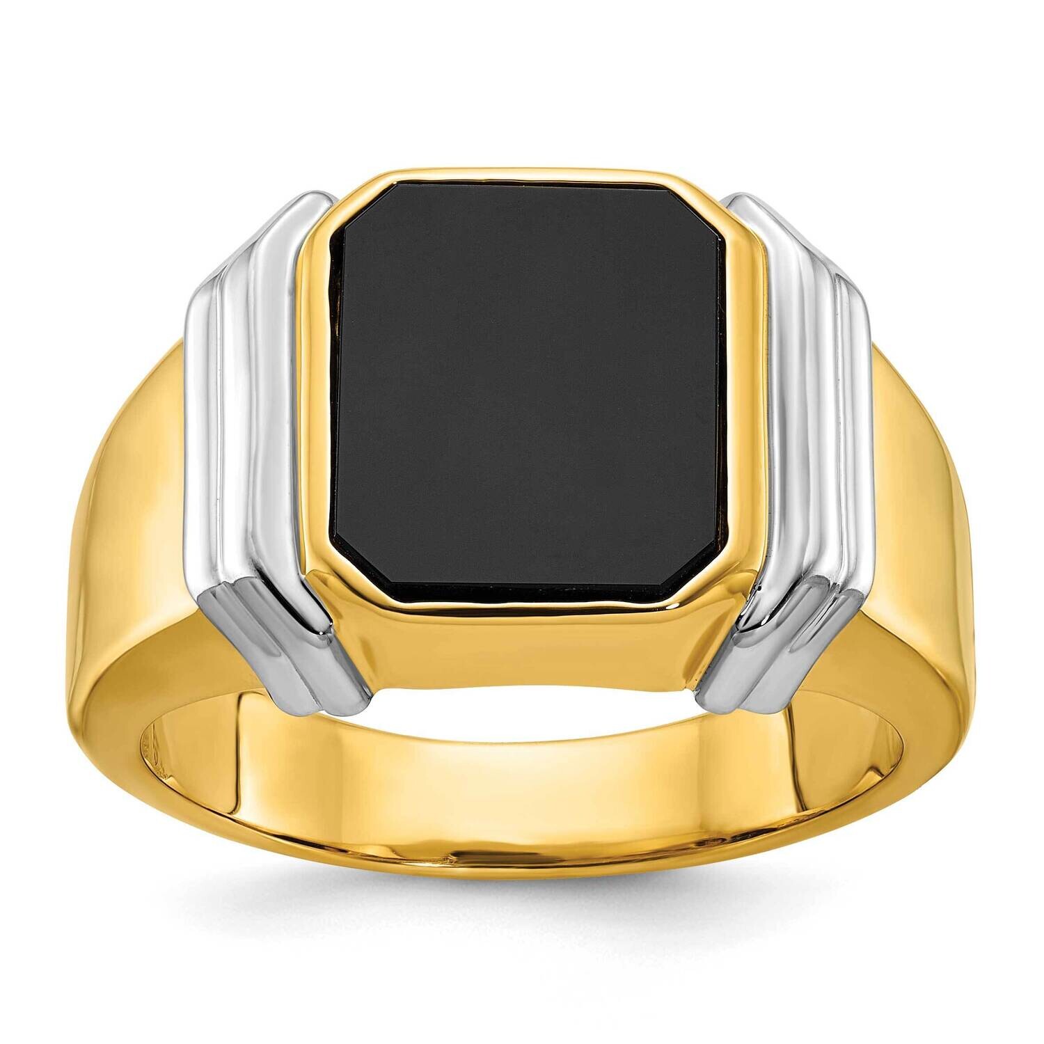 Ibgoodman Men's Onyx Complete Ring 10k Two-Tone Gold B57826-0YWOX