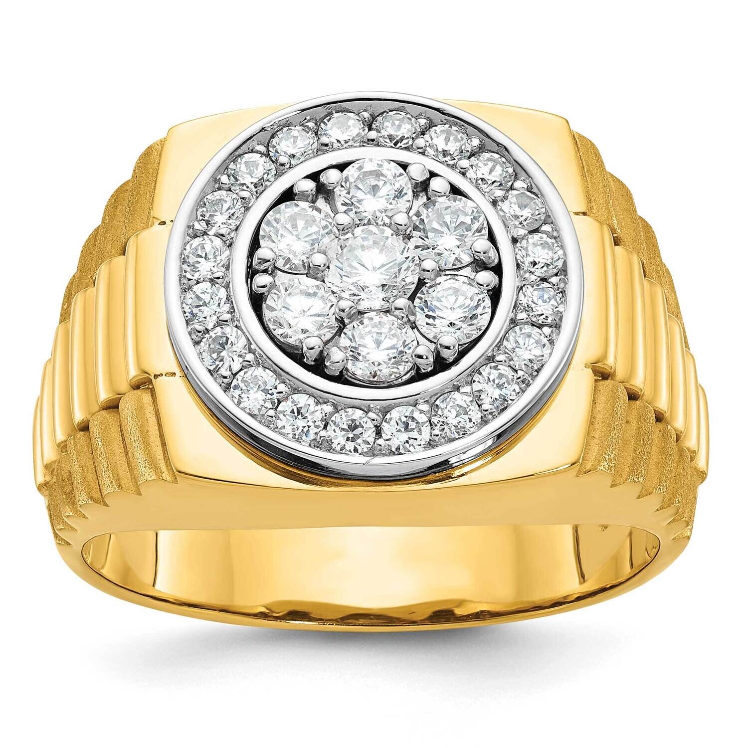 Ibgoodman Men&#39;s Polished Satin Textured Ring Mounting 10k Two-Tone Gold B58334-0YW by IBGoodman, MP…