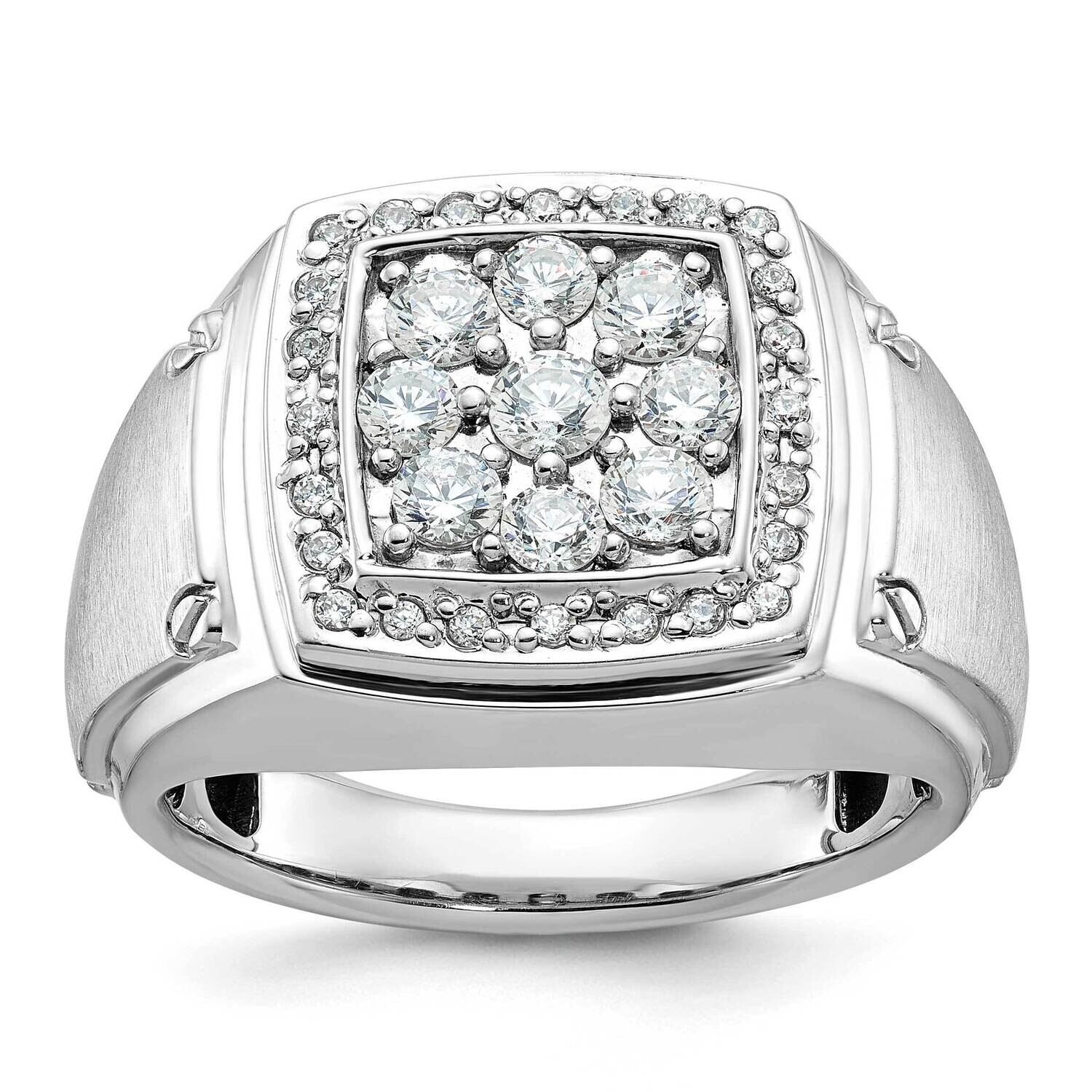 Ibgoodman Men&#39;s Polished Satin Diamond Ring Mounting 14k White Gold B59163-4W by IBGoodman, MPN: B5…