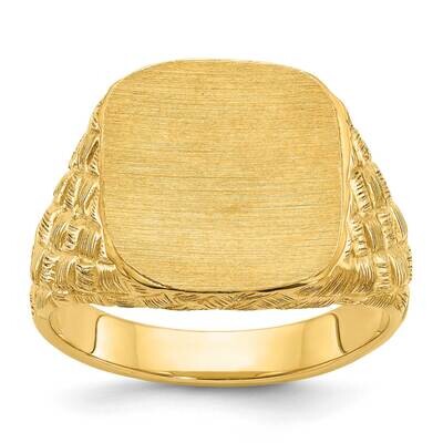 Ibgoodman 14.8X14.8mm Men&#39;s Cushion Signet Ring 14k Gold B58189-4Y by IBGoodman, MPN: B58189-4Y,