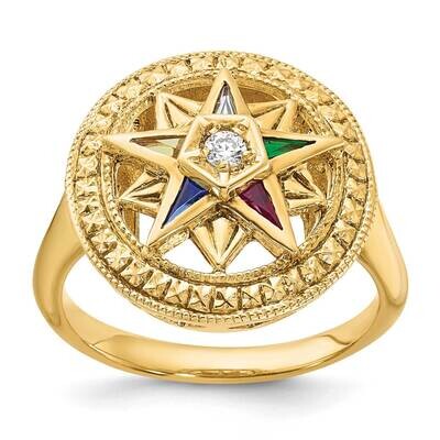 Ibgoodman Women&#39;s Polished Textured Eastern Star Masonic Ring Mounting 14k Gold B02561-4Y by IBGood…
