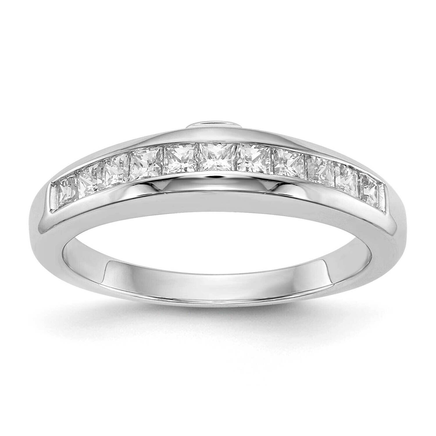 3/4 Carat Channel-Set Princess Diamond Complete Wedding Band 14k White Gold RM2683B-040-WAA