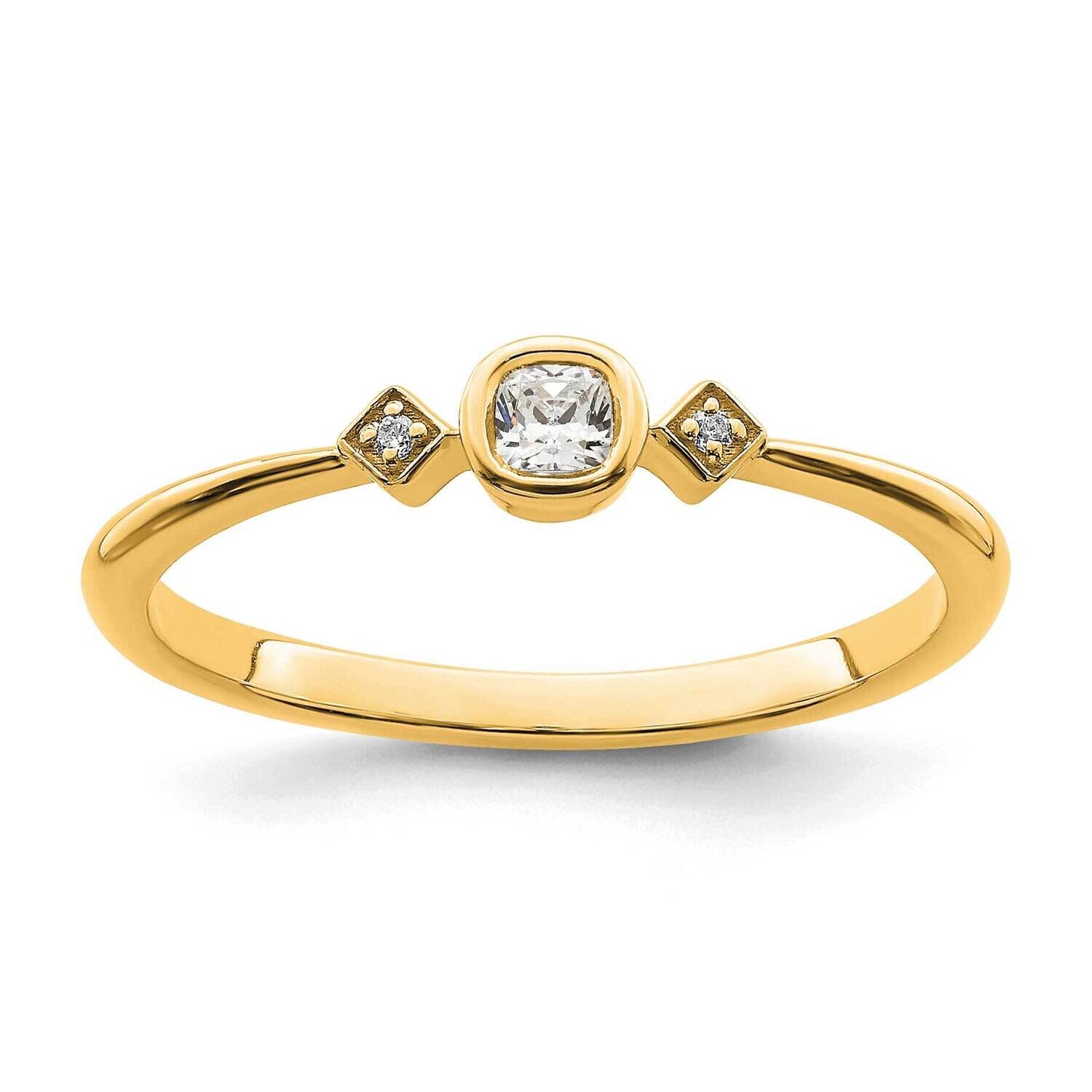 Petite 3-Stone 1/15 Carat Cushion-Cut Diamond Complete Promise/Engagement Ring 14k Gold RM7233E-011…